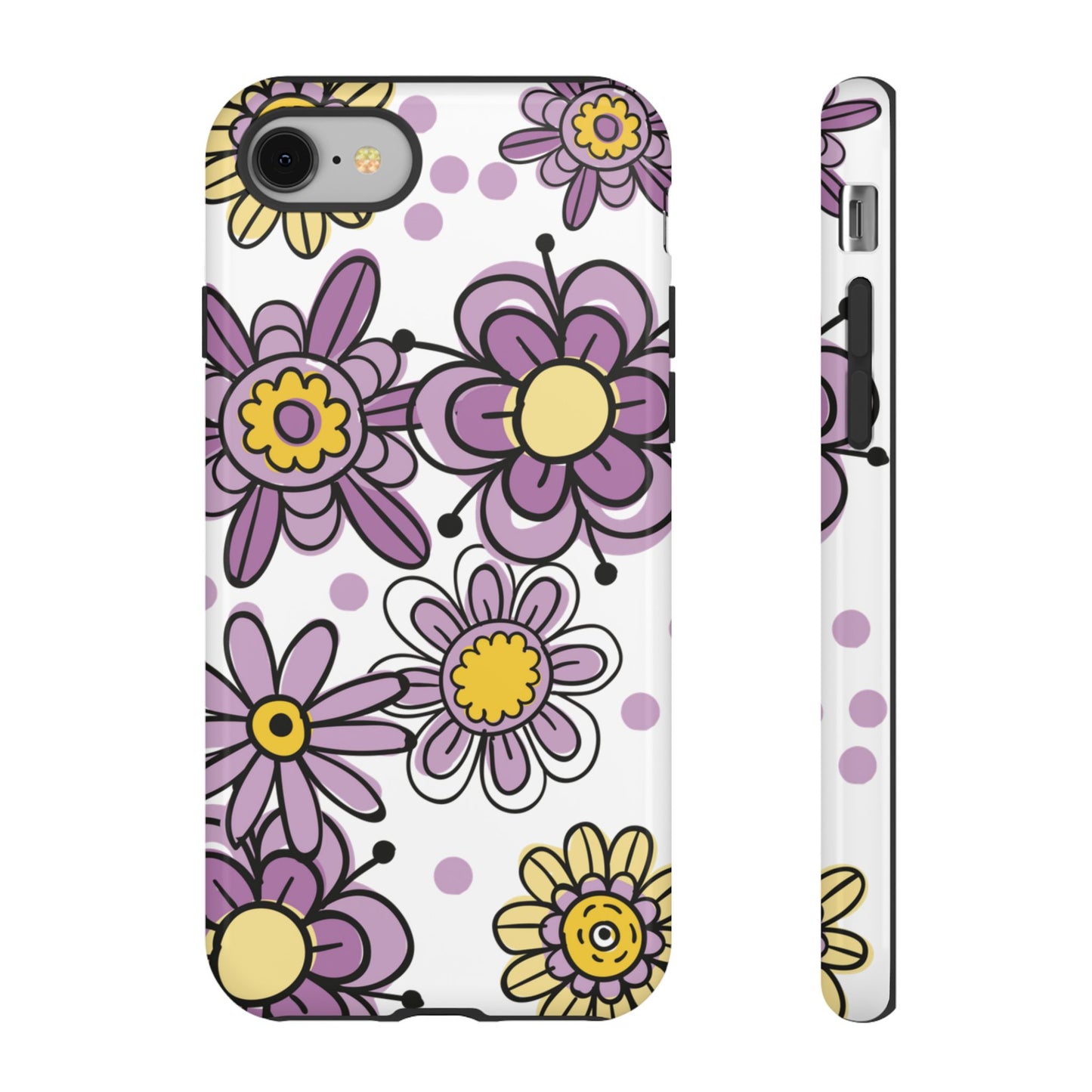 Purple Flowers Protective Phone Case