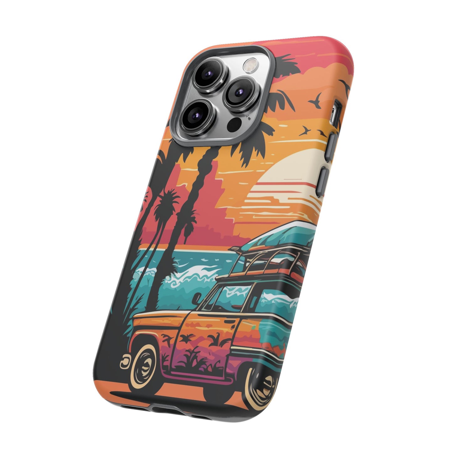 Summer Retro Sunset Protective Phone Case