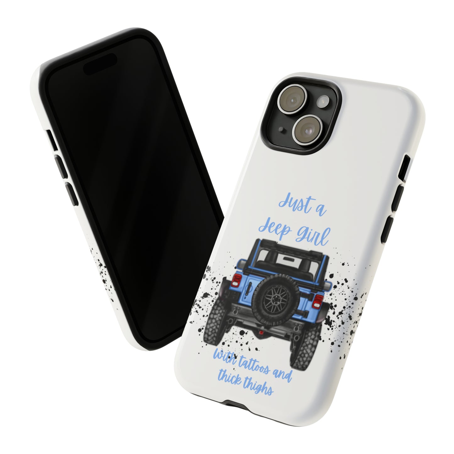 Off Road Girl with Tattoos and Thick Thighs Blue Protective Phone Case