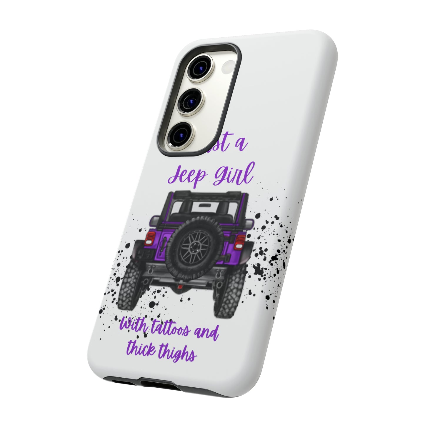 Off Road Girl with Tattoos and Thick Thighs Purple Protective Phone Case