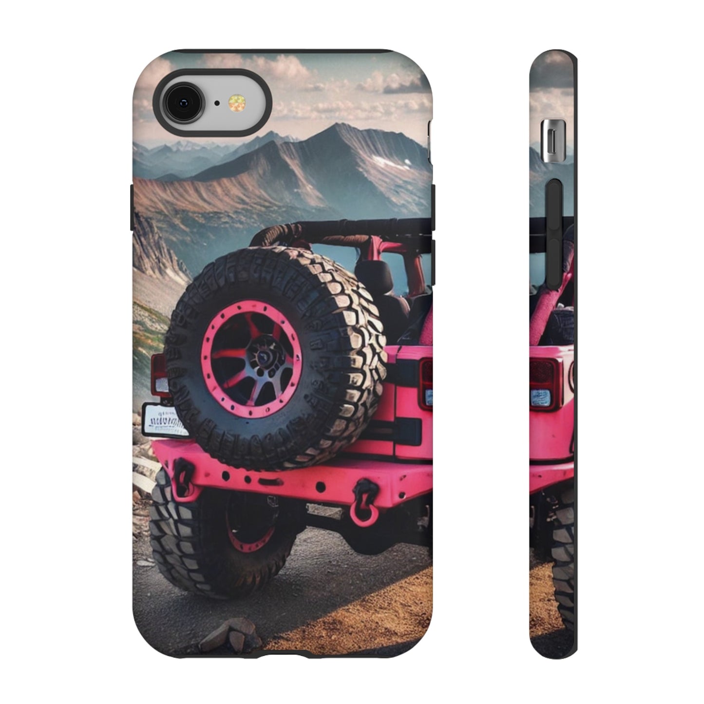 Pink Jeep Tire Protective Phone Case