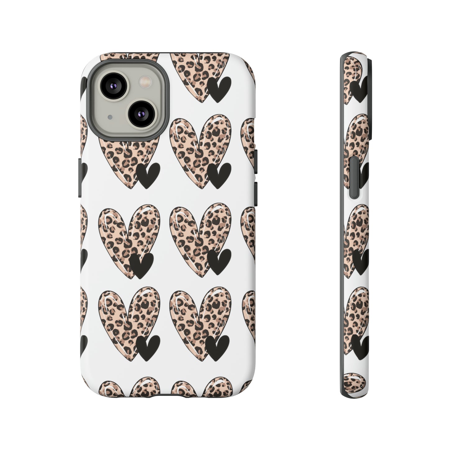 Leopard Hearts Protective Case for IPhone. Samsung and Google phones