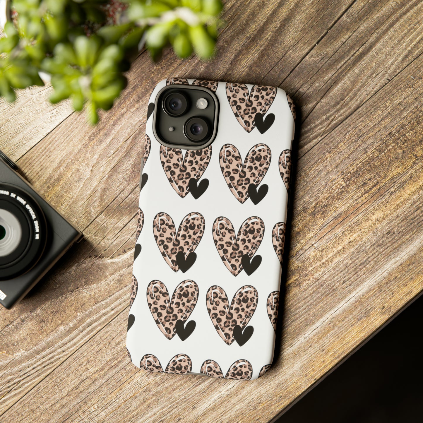 Leopard Hearts Protective Case for IPhone. Samsung and Google phones