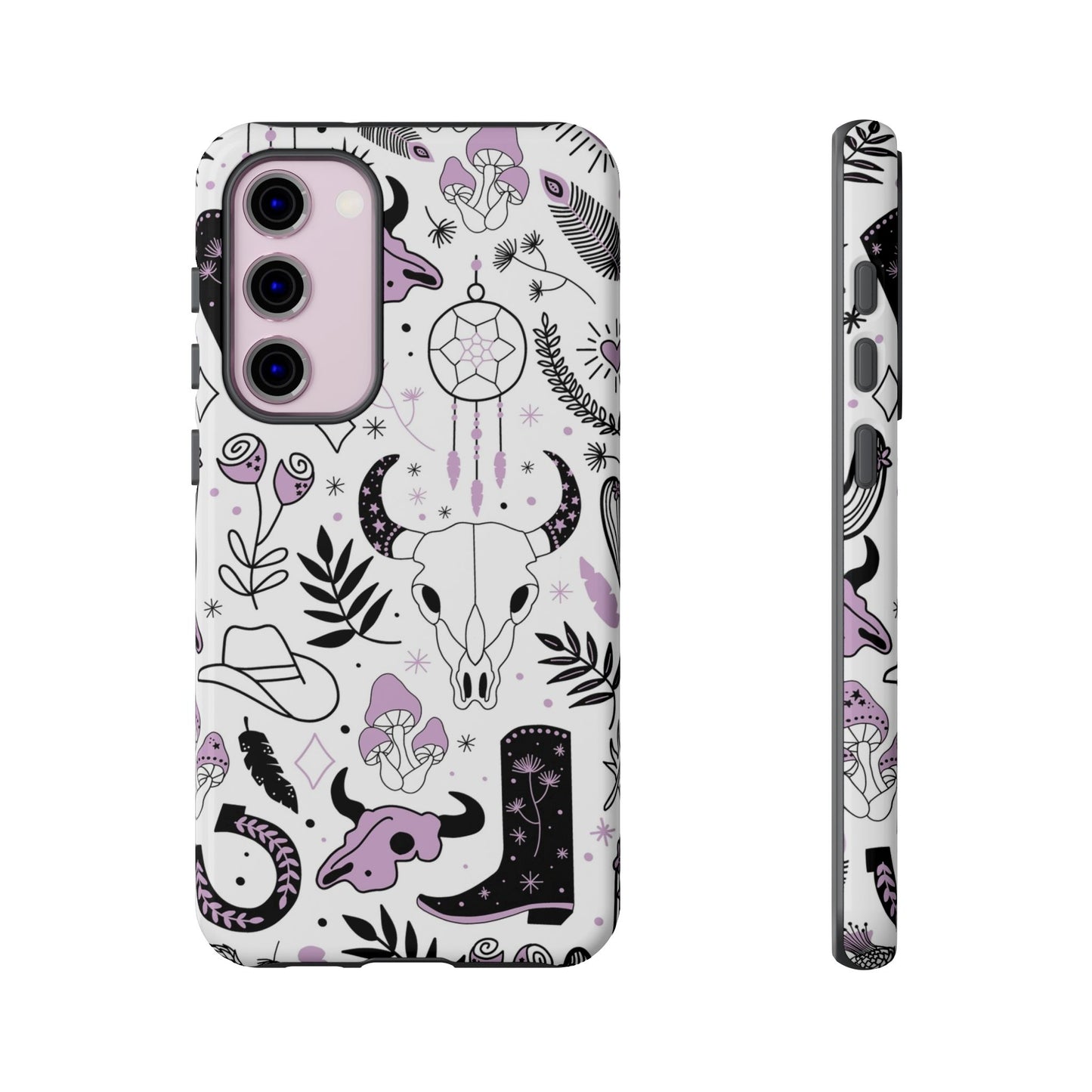 Purple and Black Western Protective Drop Proof Case Iphone, Samsung and Google phones