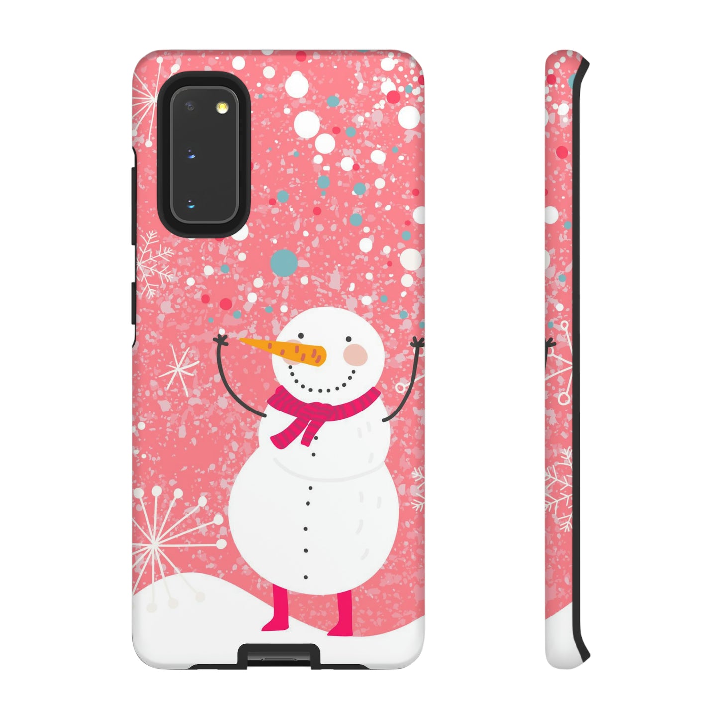 Pink Snowman Protective Case for Iphone, Samsung and a Google phones