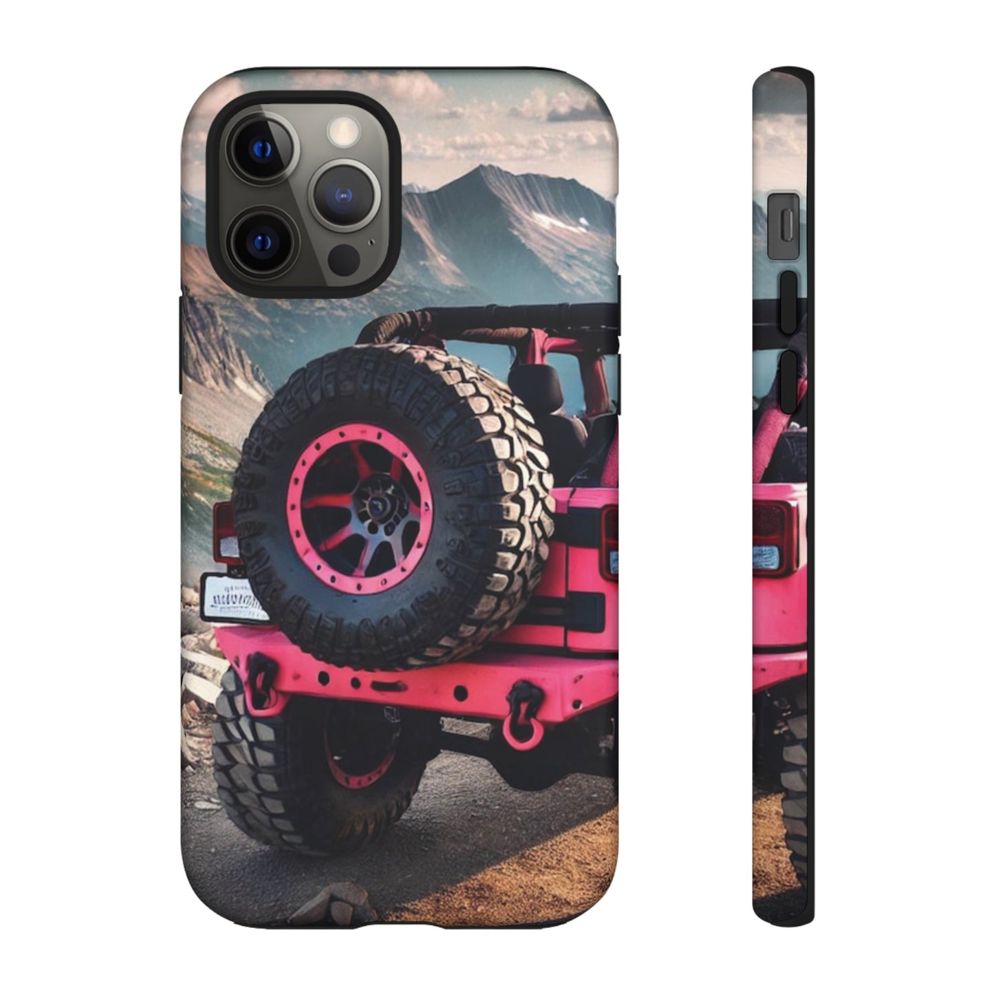 Pink Jeep Tire Protective Phone Case