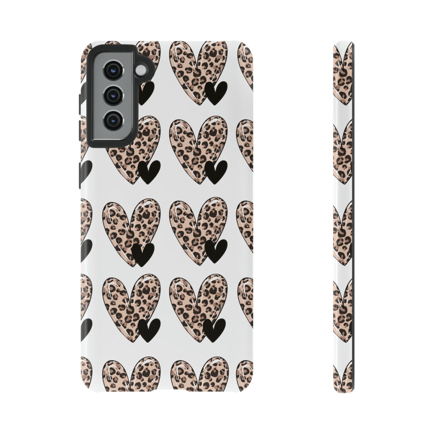 Leopard Hearts Protective Case for IPhone. Samsung and Google phones