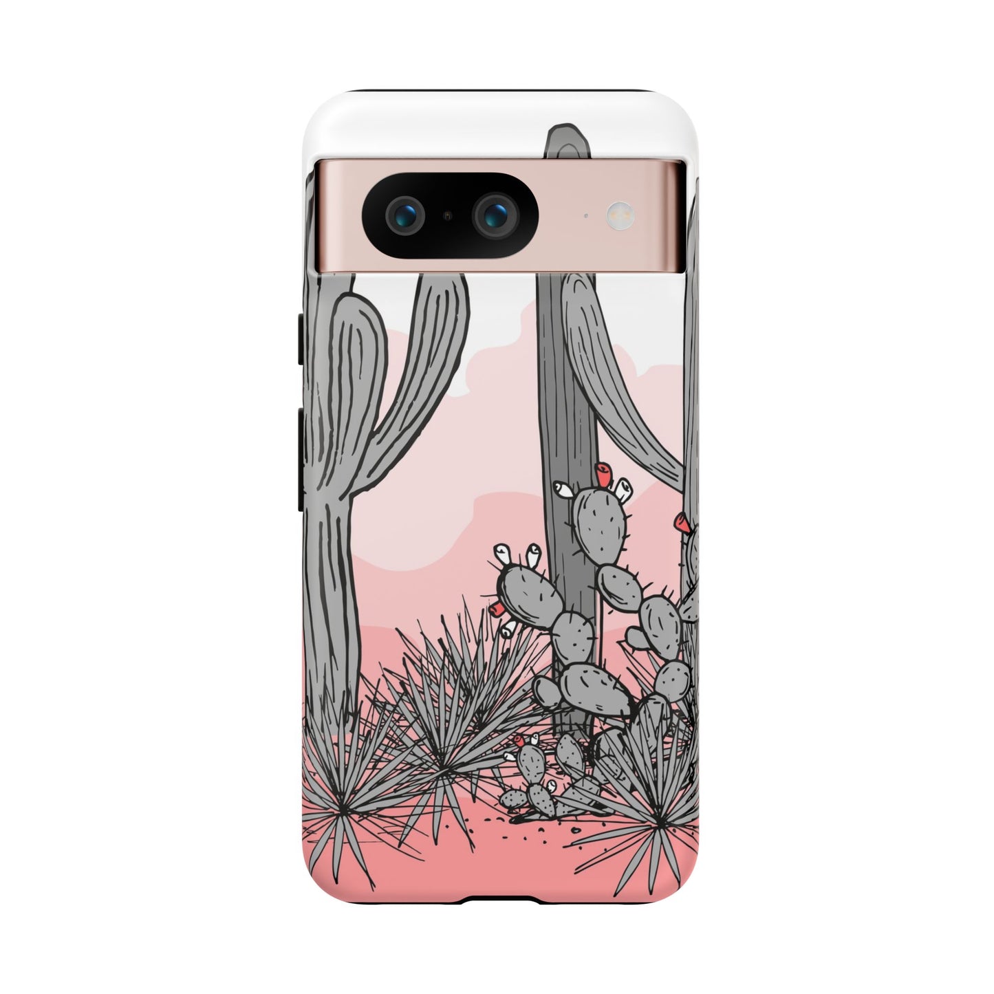 Pastel Cactus Sunset Protective Phone Case
