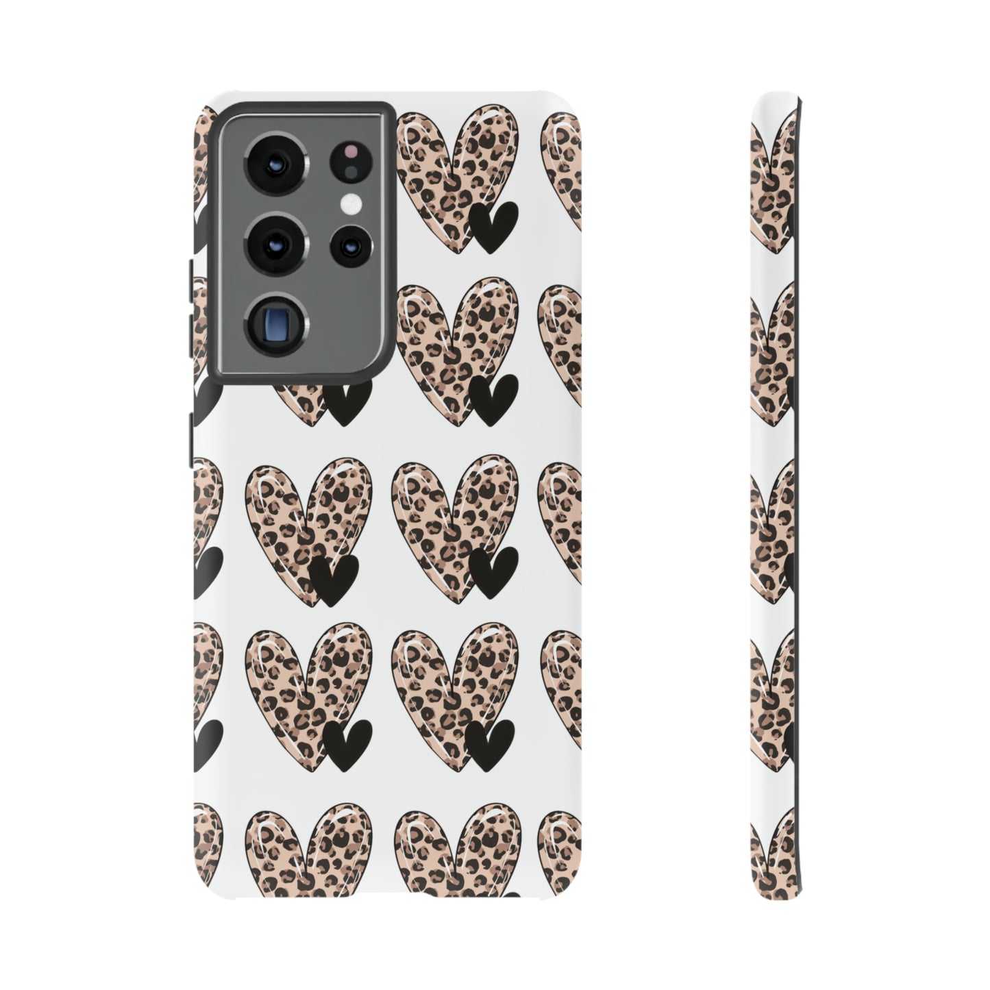 Leopard Hearts Protective Case for IPhone. Samsung and Google phones