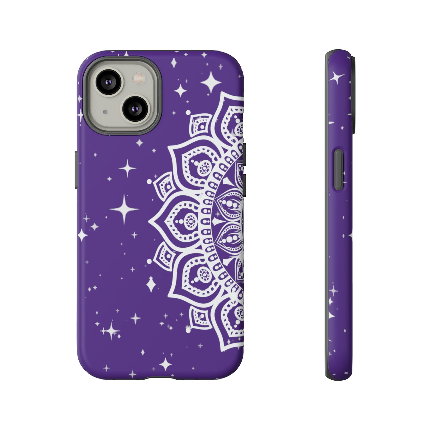 Purple mandala protective phone case for iPhone, Samsung and Google