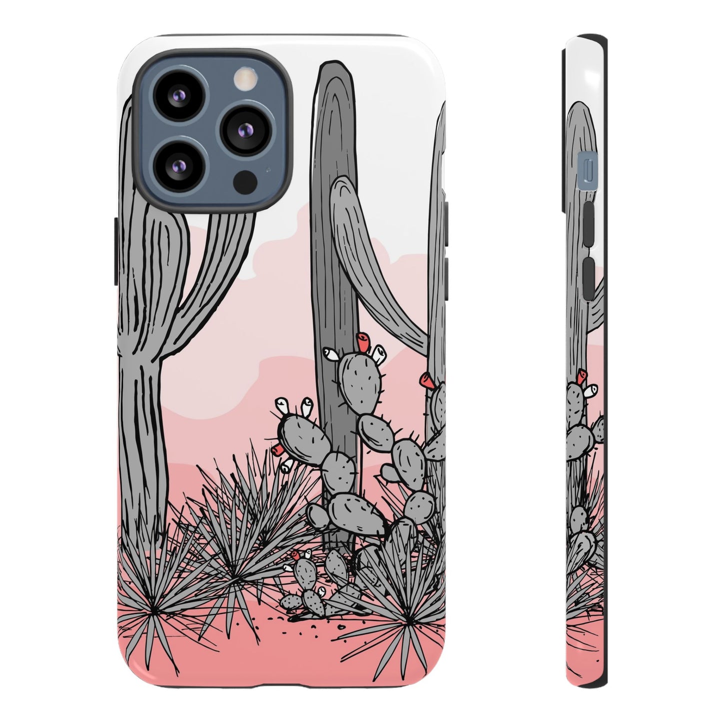 Pastel Cactus Sunset Protective Phone Case