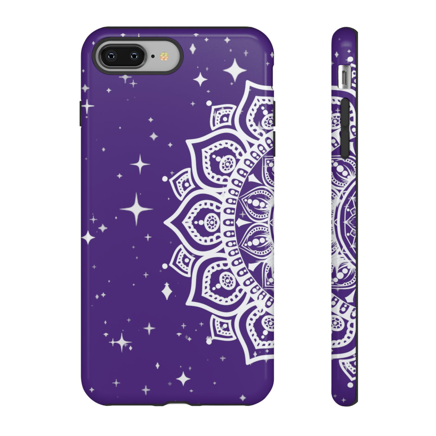 Purple mandala protective phone case for iPhone, Samsung and Google