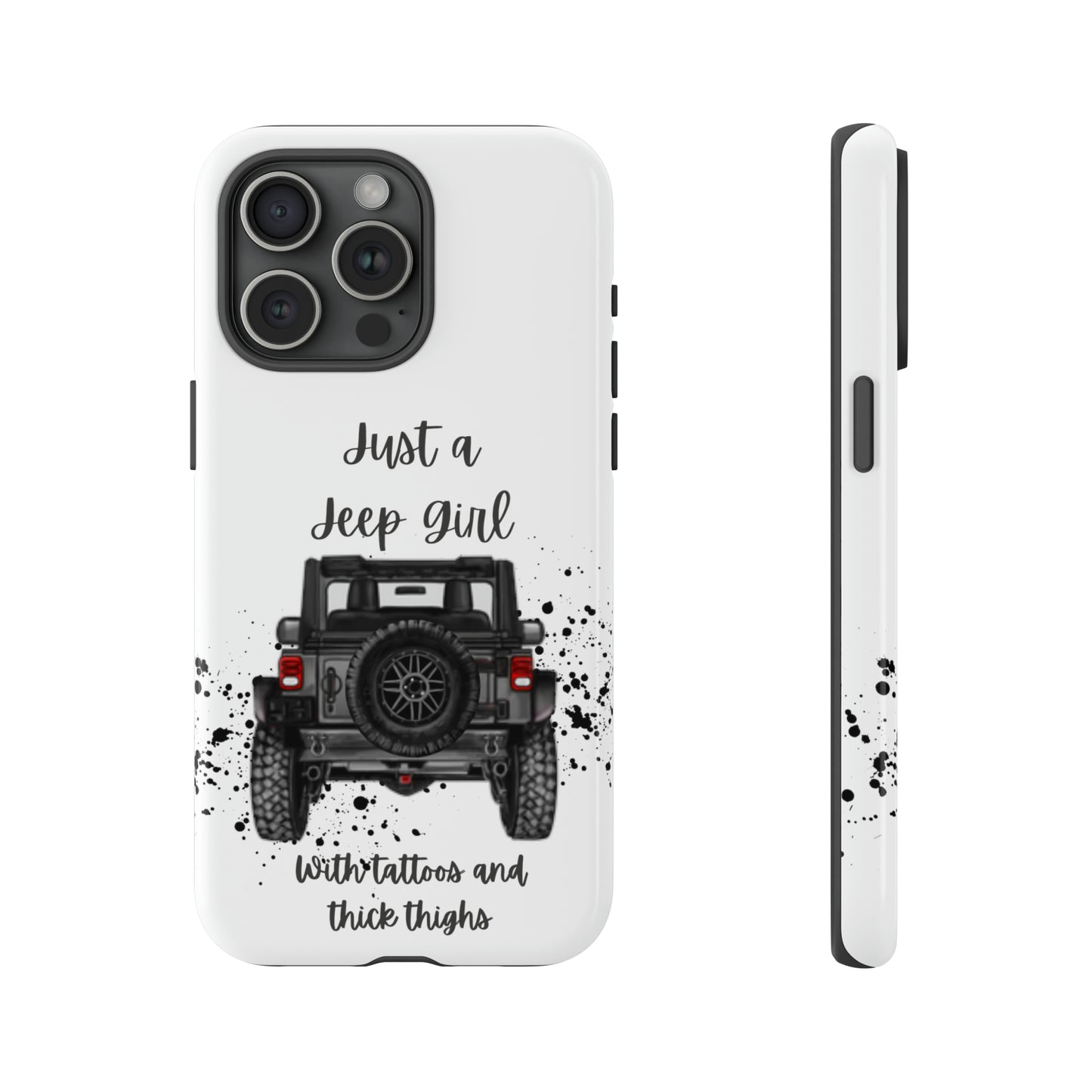 Off Road Girl with Tattoos and Thick Thighs Grey Protective Phkne Case