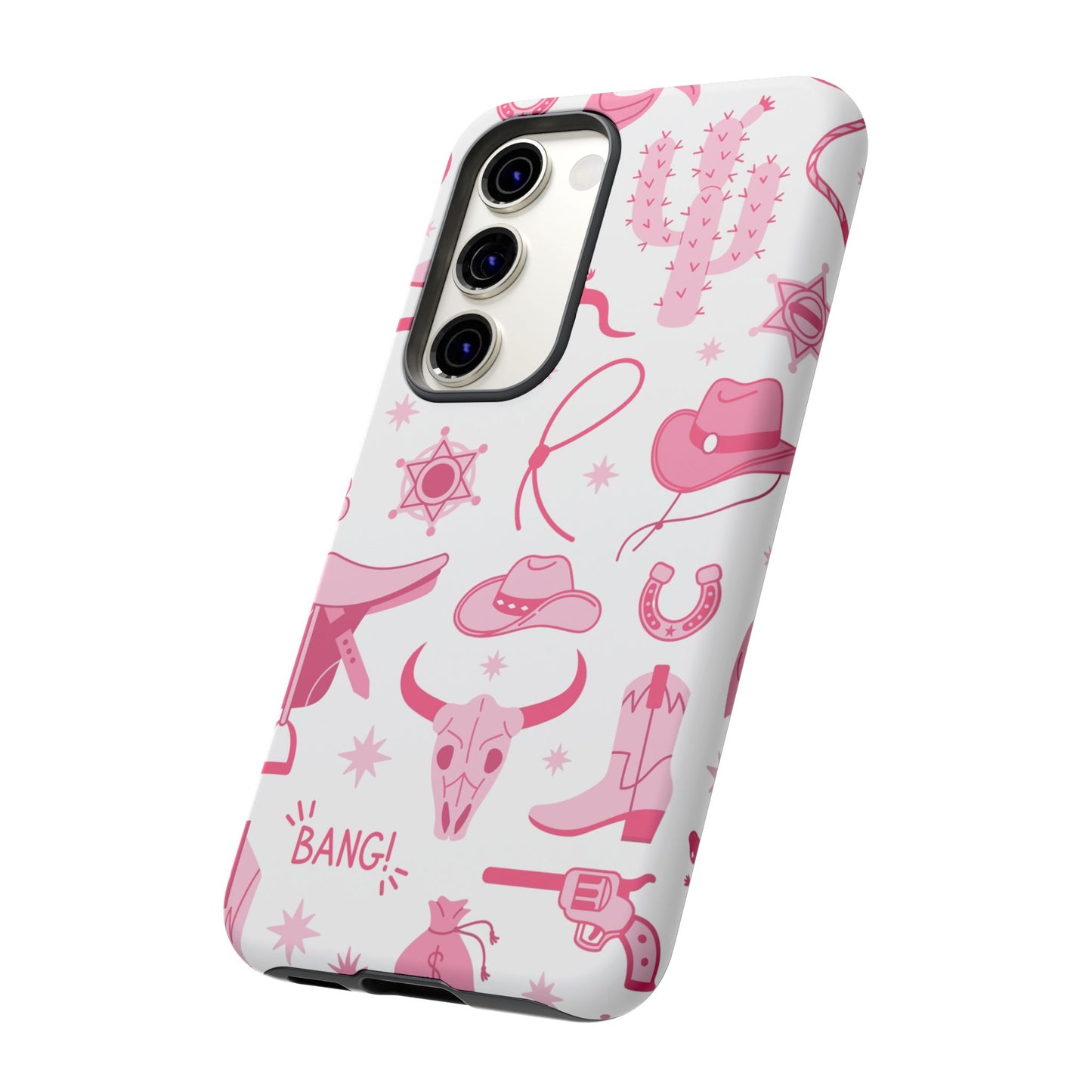 Pink Western Protective Phone Case for Iphone, Samsung and Google Phones