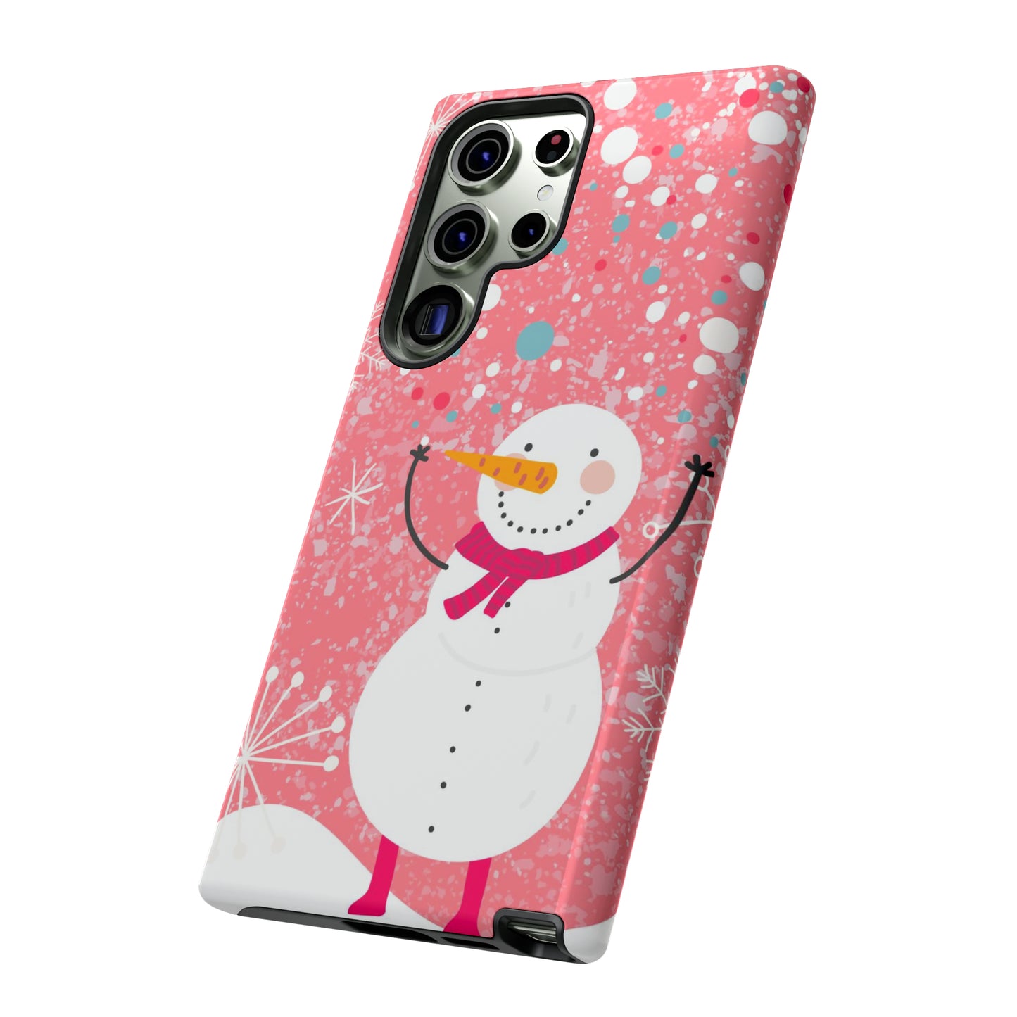 Pink Snowman Protective Case for Iphone, Samsung and a Google phones