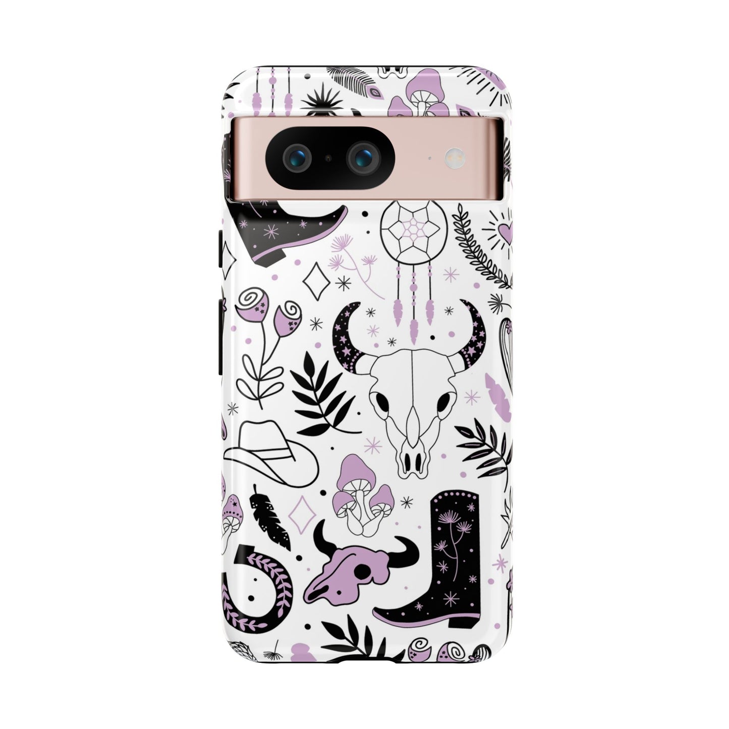 Purple and Black Western Protective Drop Proof Case Iphone, Samsung and Google phones