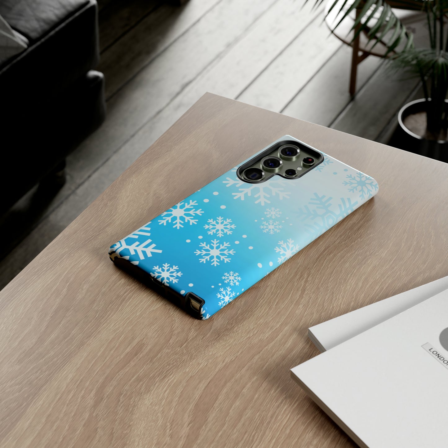 Winter, frozen, snowflake ombré protective phone case for Google, Samsung and IPhone