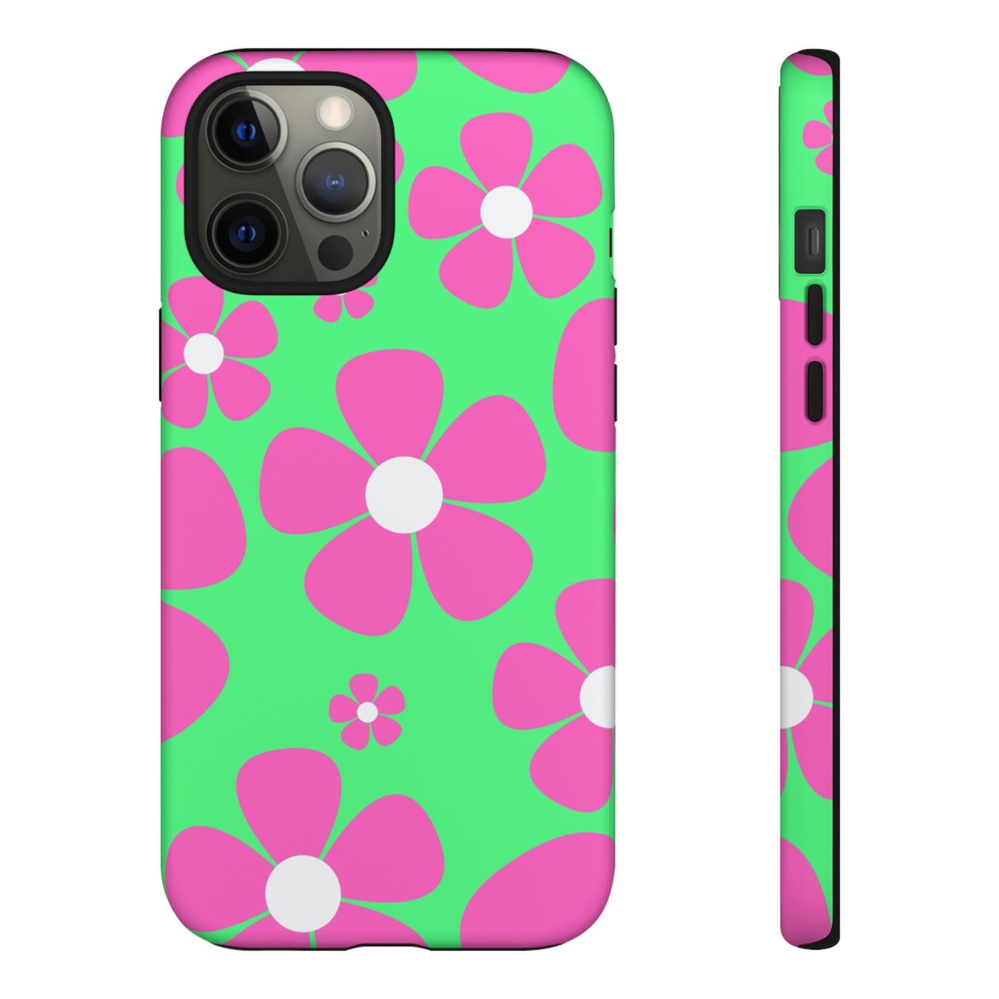 Green with pink flowers protective case