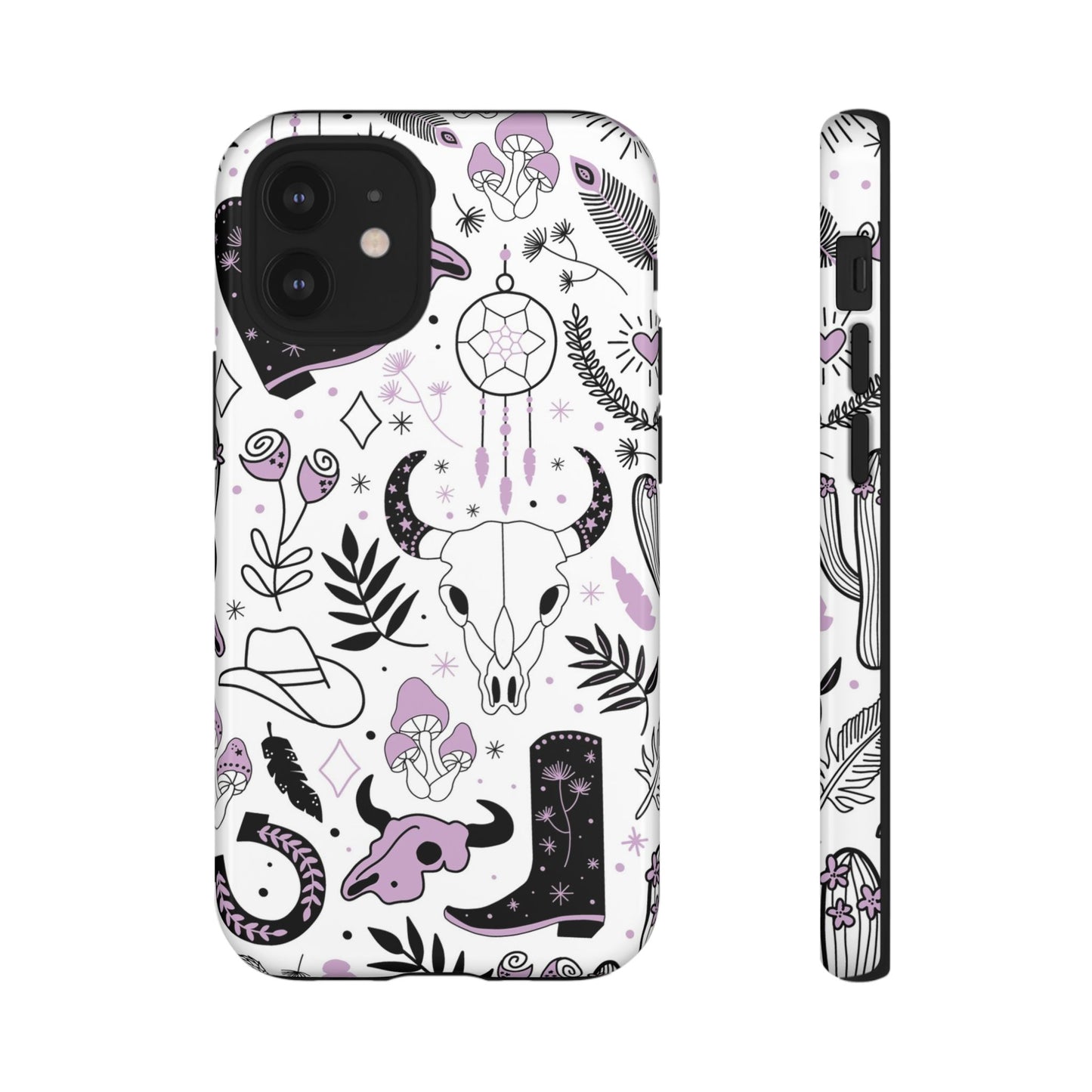 Purple and Black Western Protective Drop Proof Case Iphone, Samsung and Google phones
