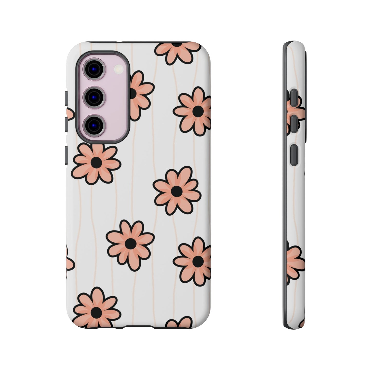 Pink Flowers Protective Phone Case