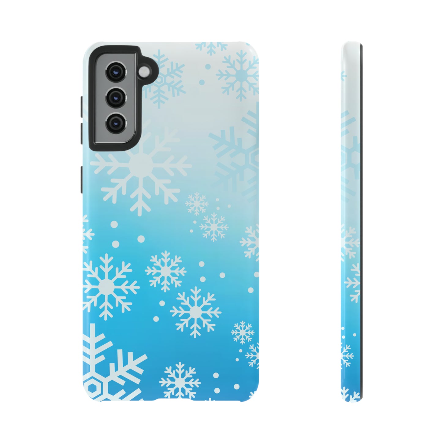 Winter, frozen, snowflake ombré protective phone case for Google, Samsung and IPhone