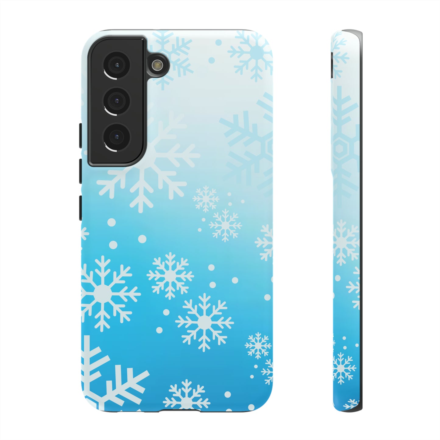 Winter, frozen, snowflake ombré protective phone case for Google, Samsung and IPhone