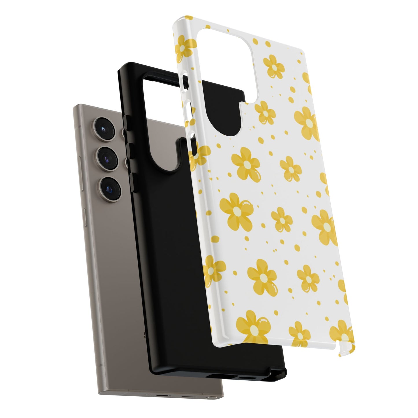 Yellow Flowers Protective Phone Case for Google, Apple and Samsung Phones