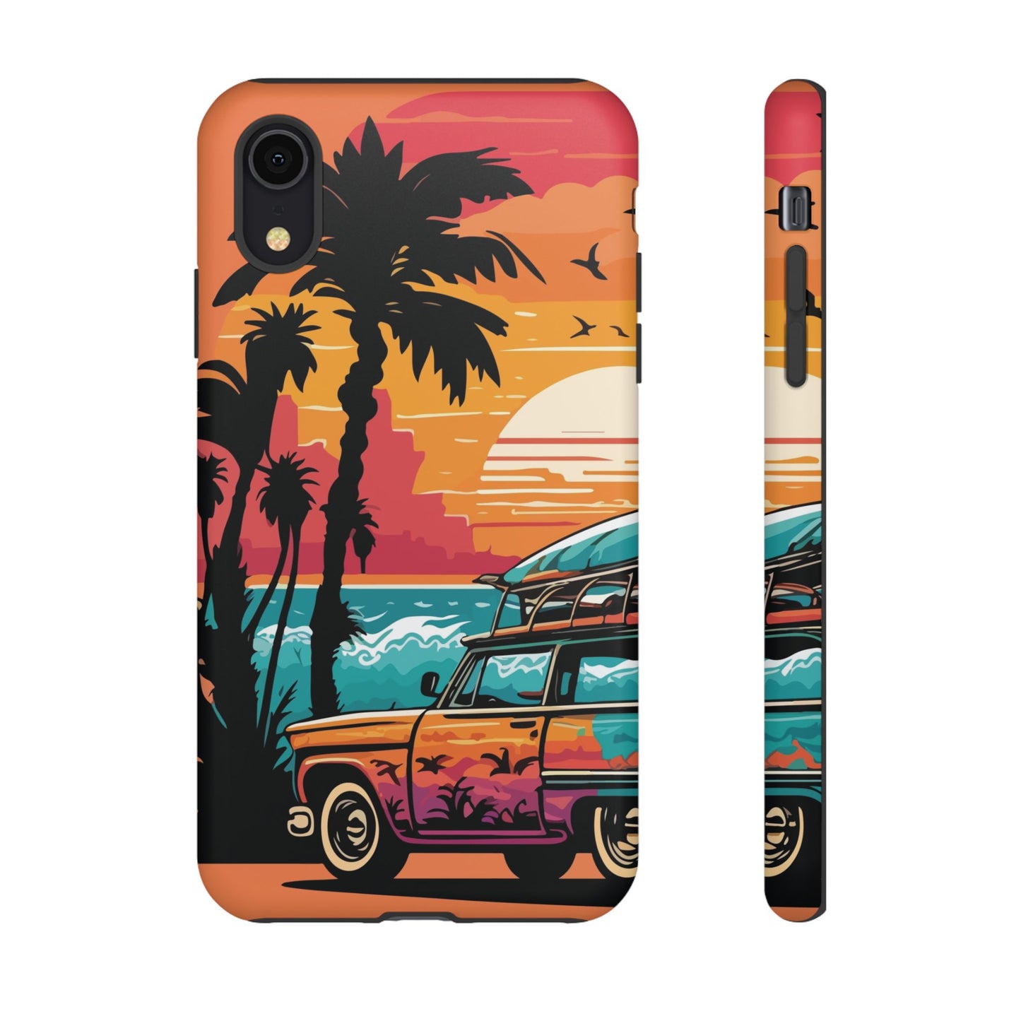 Summer Retro Sunset Protective Phone Case