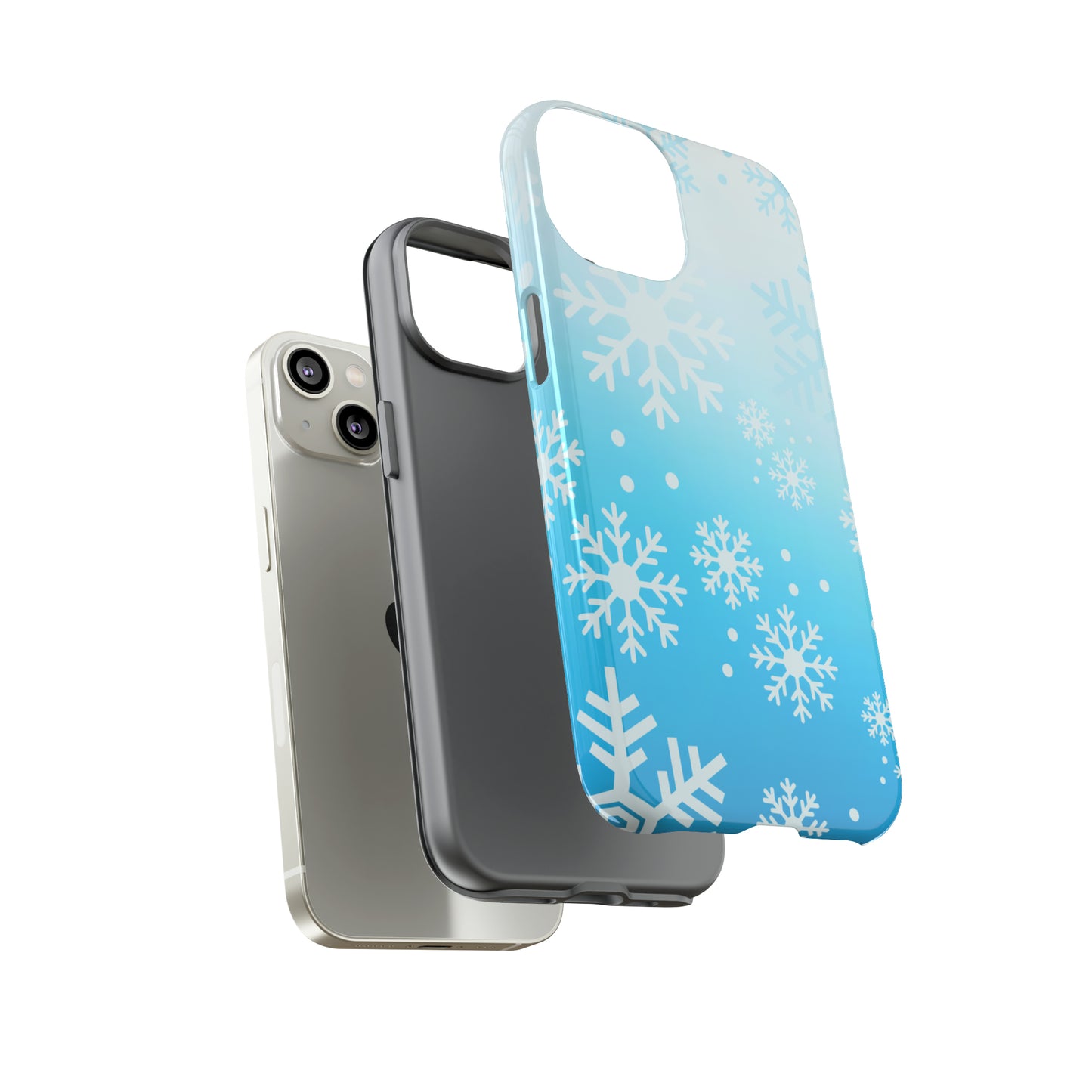 Winter, frozen, snowflake ombré protective phone case for Google, Samsung and IPhone