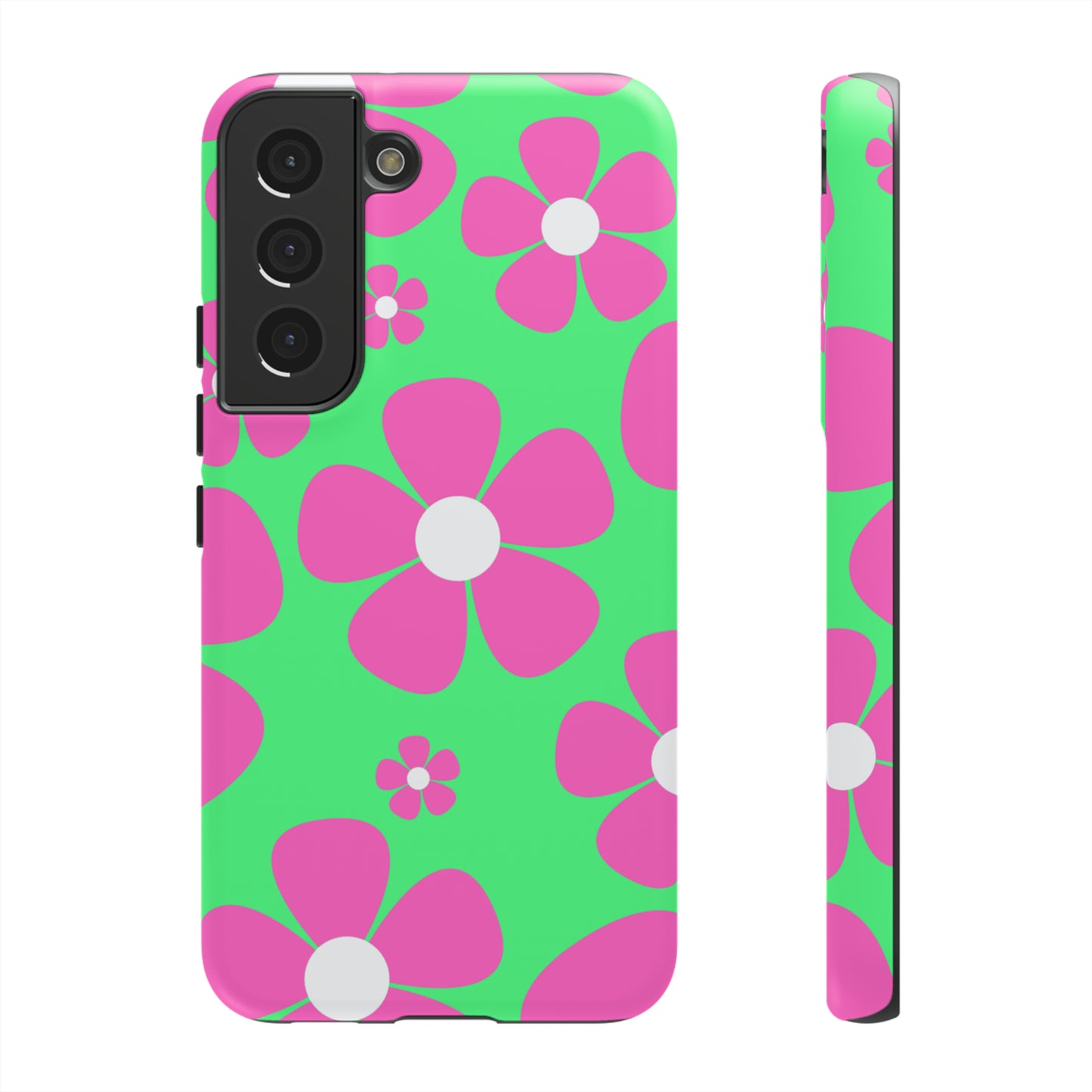 Green with pink flowers protective case