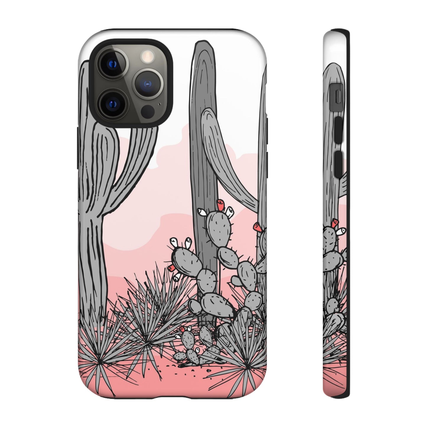 Pastel Cactus Sunset Protective Phone Case