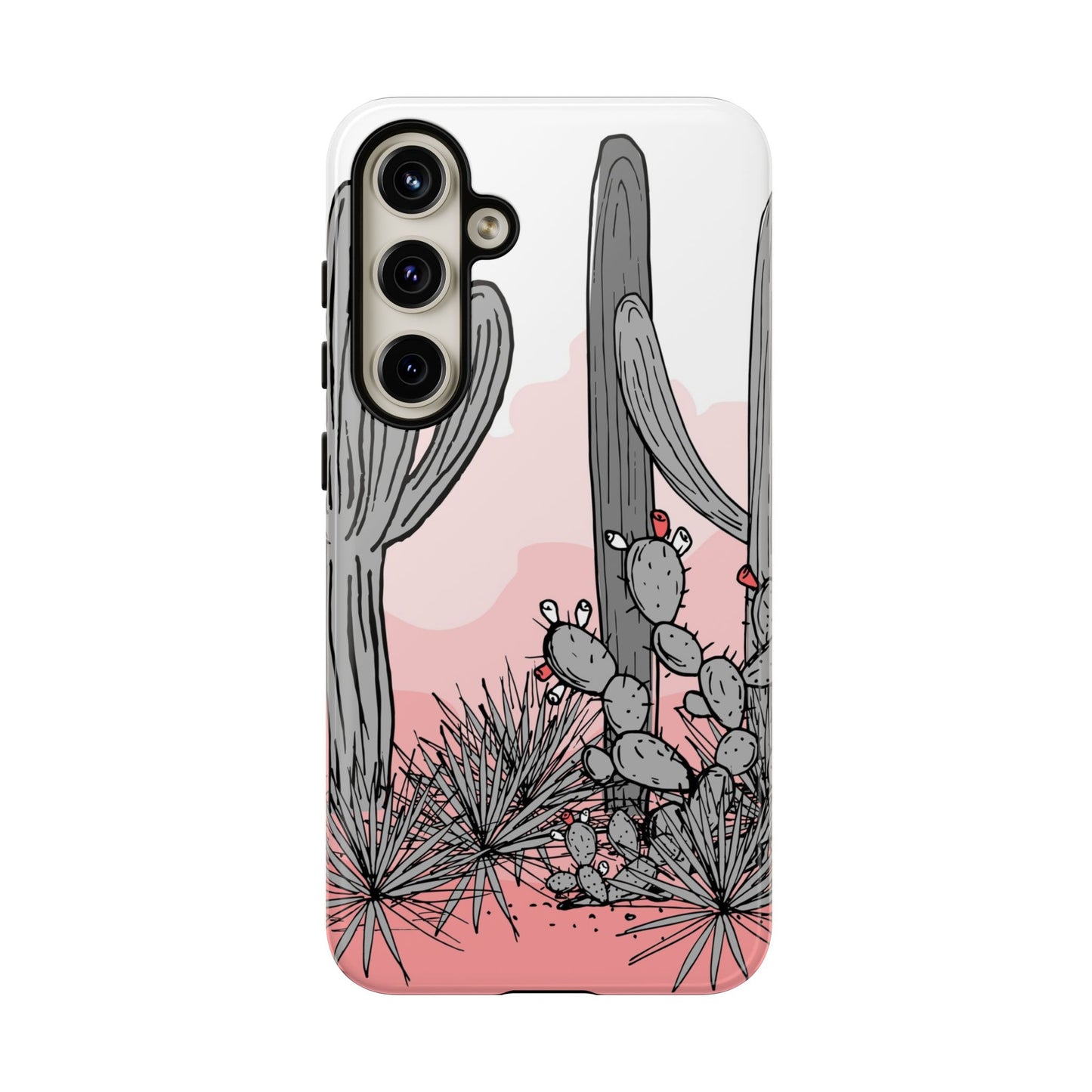 Pastel Cactus Sunset Protective Phone Case