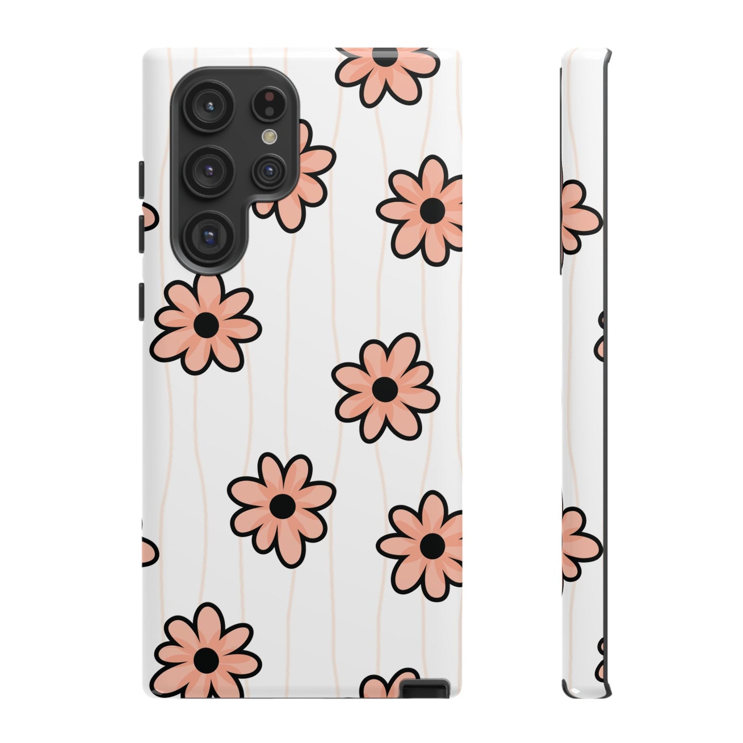 Pink Flowers Protective Phone Case