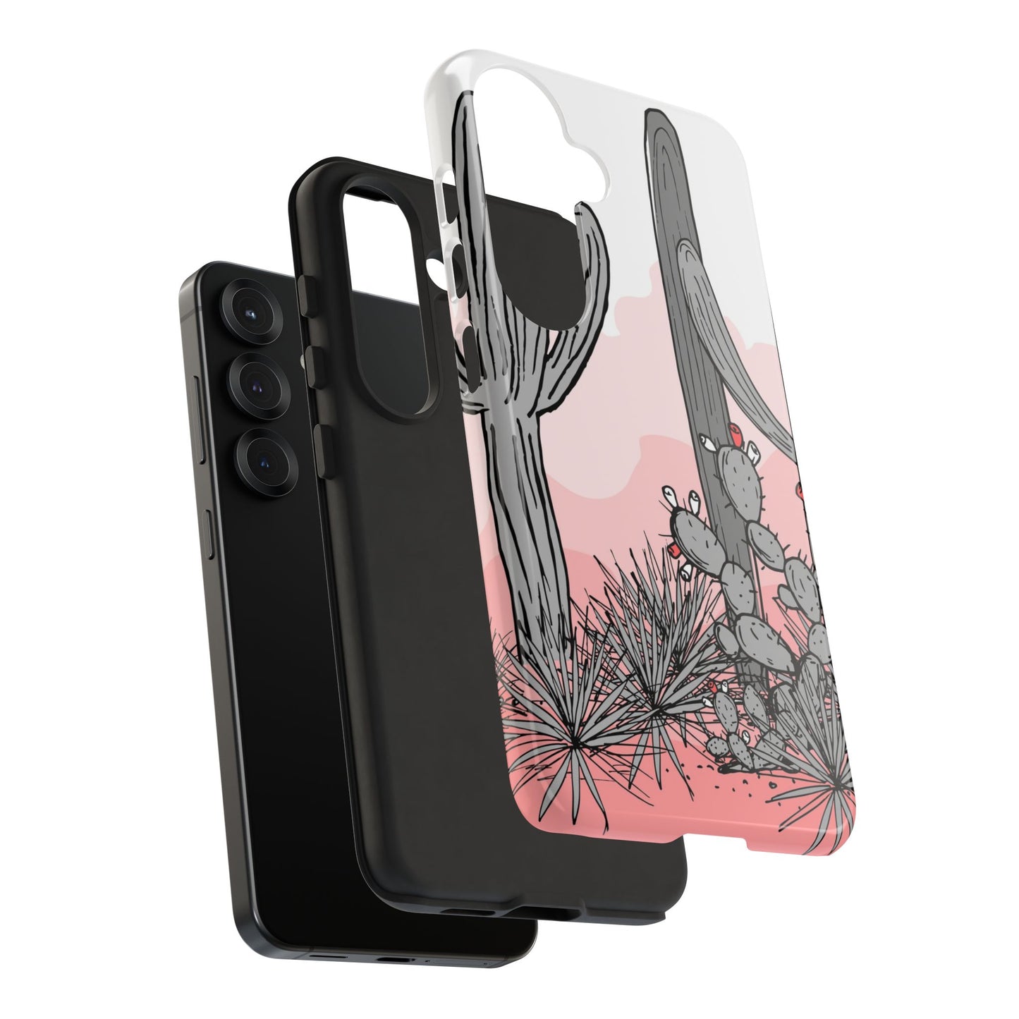 Pastel Cactus Sunset Protective Phone Case