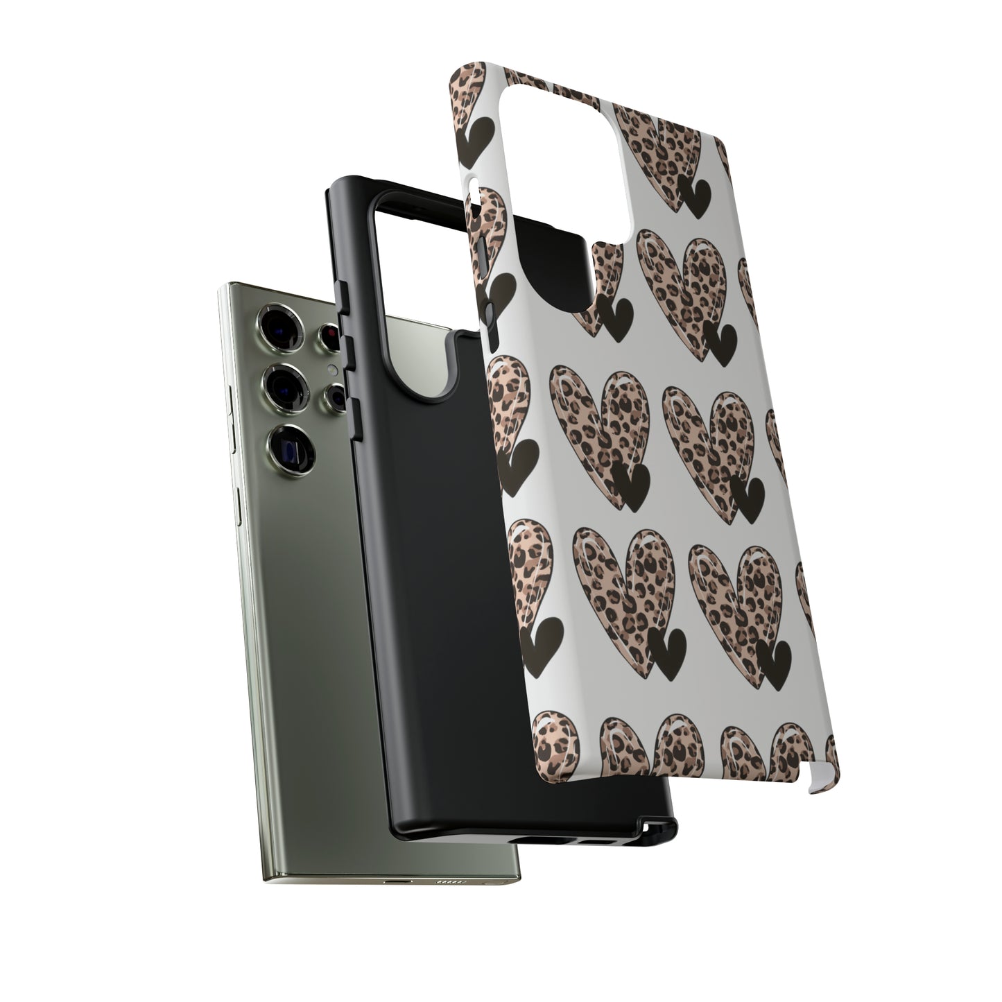 Leopard Hearts Protective Case for IPhone. Samsung and Google phones