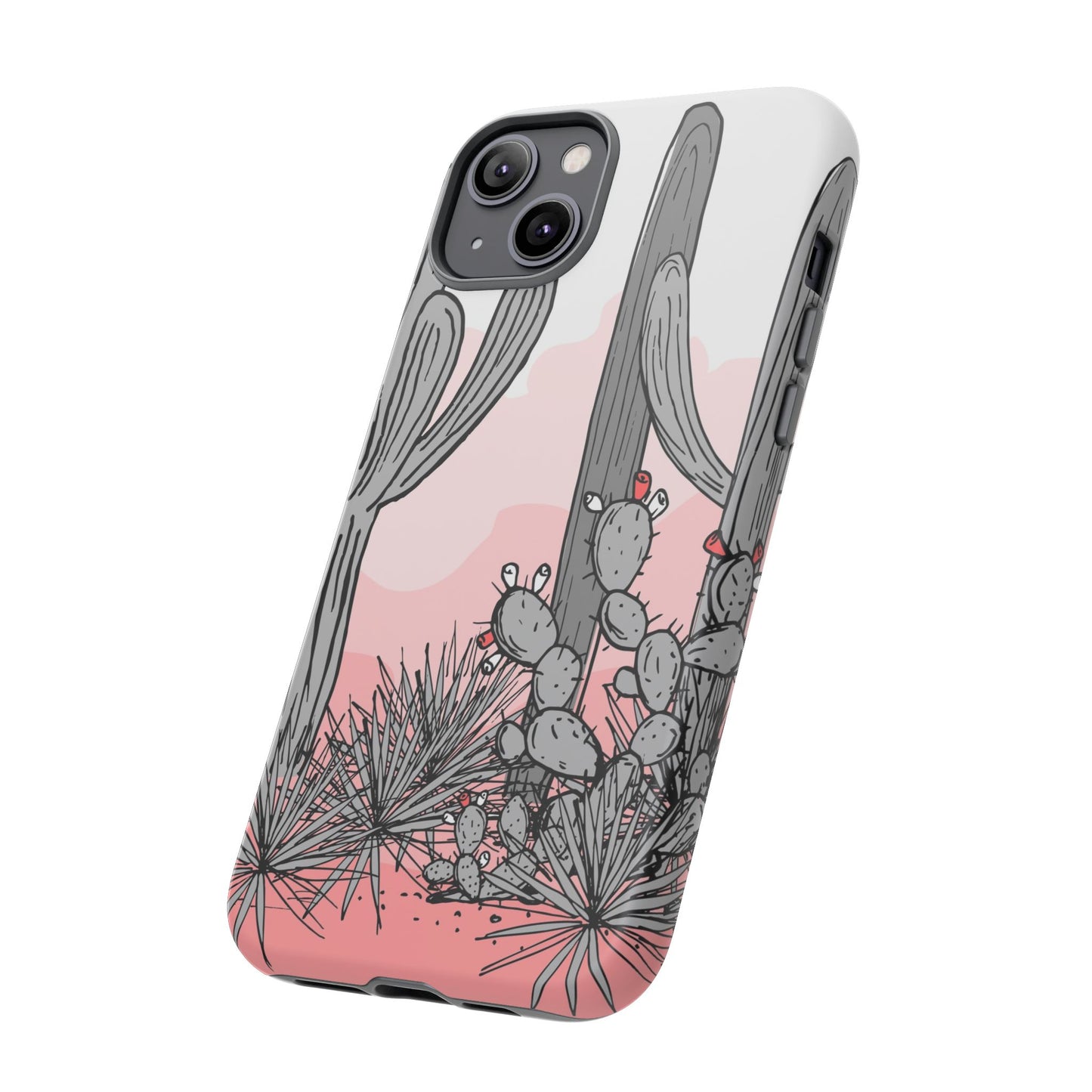 Pastel Cactus Sunset Protective Phone Case