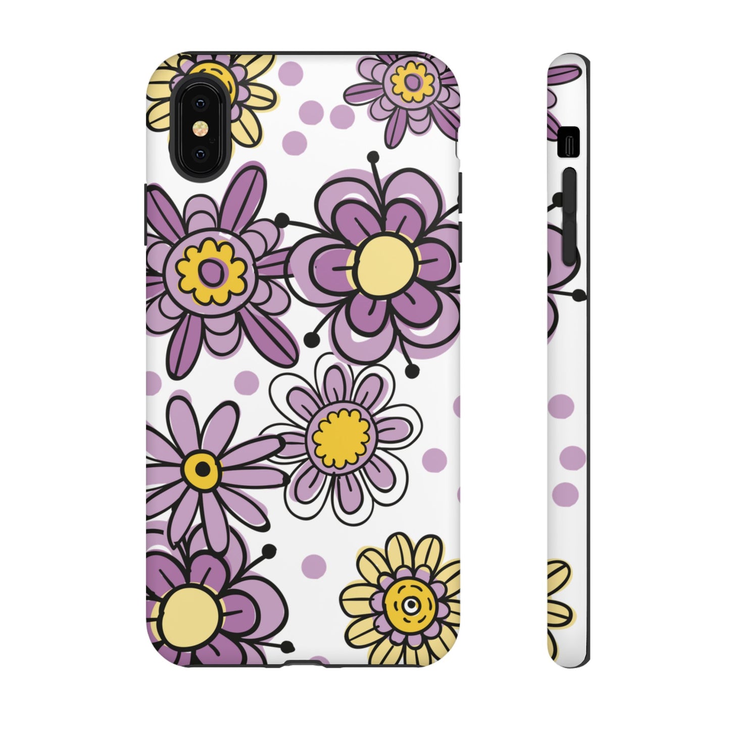 Purple Flowers Protective Phone Case