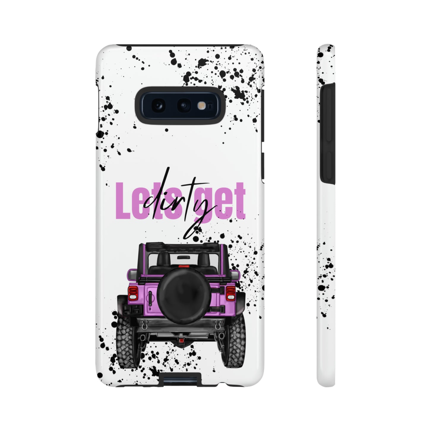 Lets Get Dirty Protective Phone Case for Iphone, Google and Samsung Splatter Purple