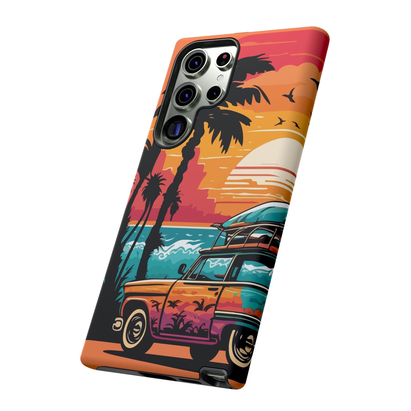 Summer Retro Sunset Protective Phone Case