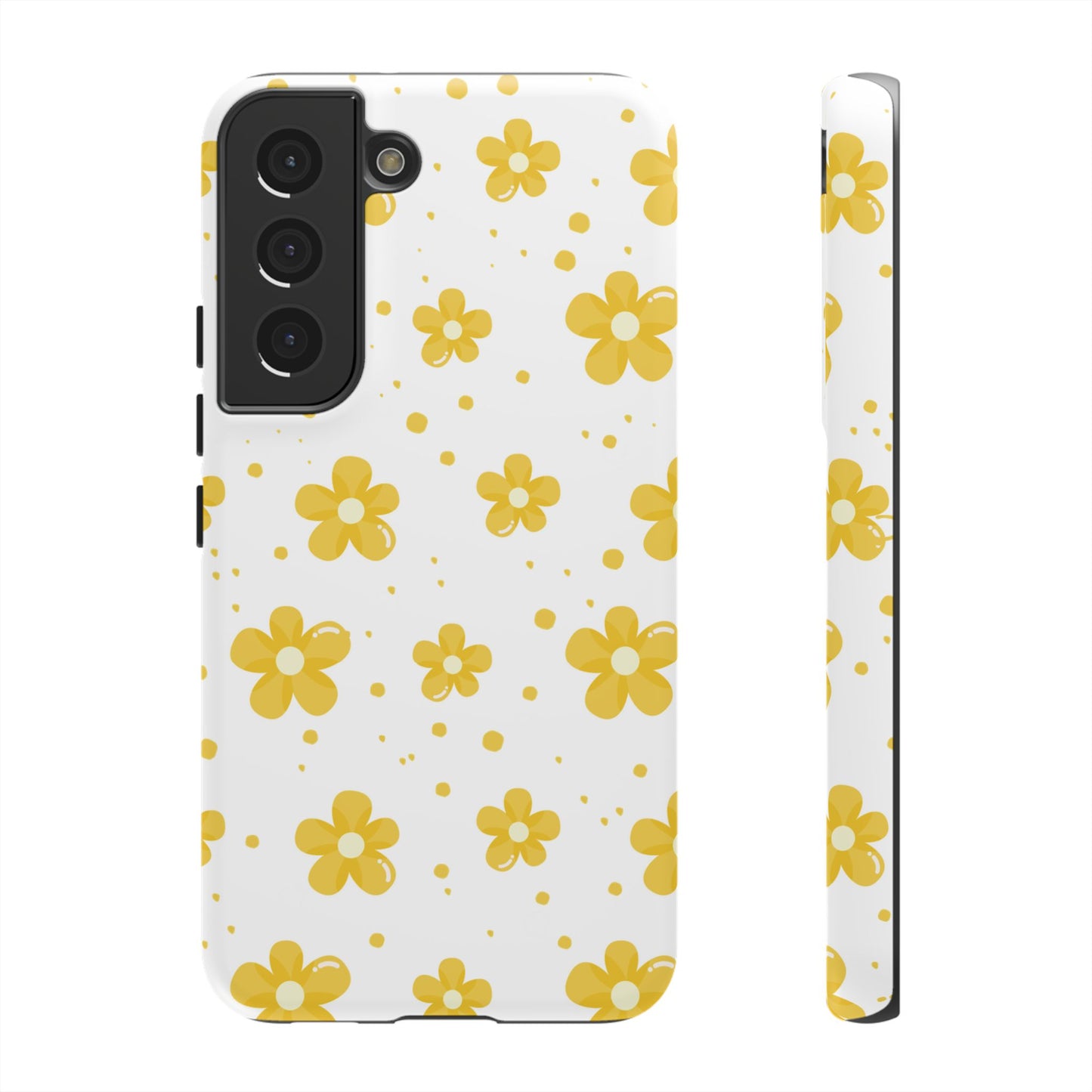 Yellow Flowers Protective Phone Case for Google, Apple and Samsung Phones