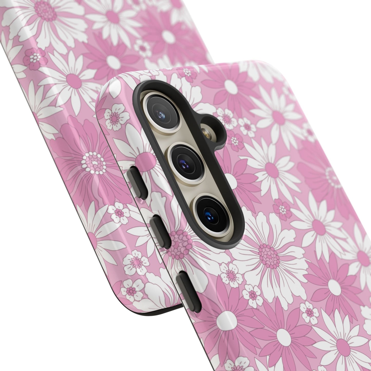 Pink and White Flowers Protective Phone Case