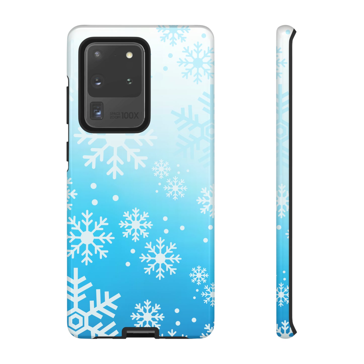 Winter, frozen, snowflake ombré protective phone case for Google, Samsung and IPhone