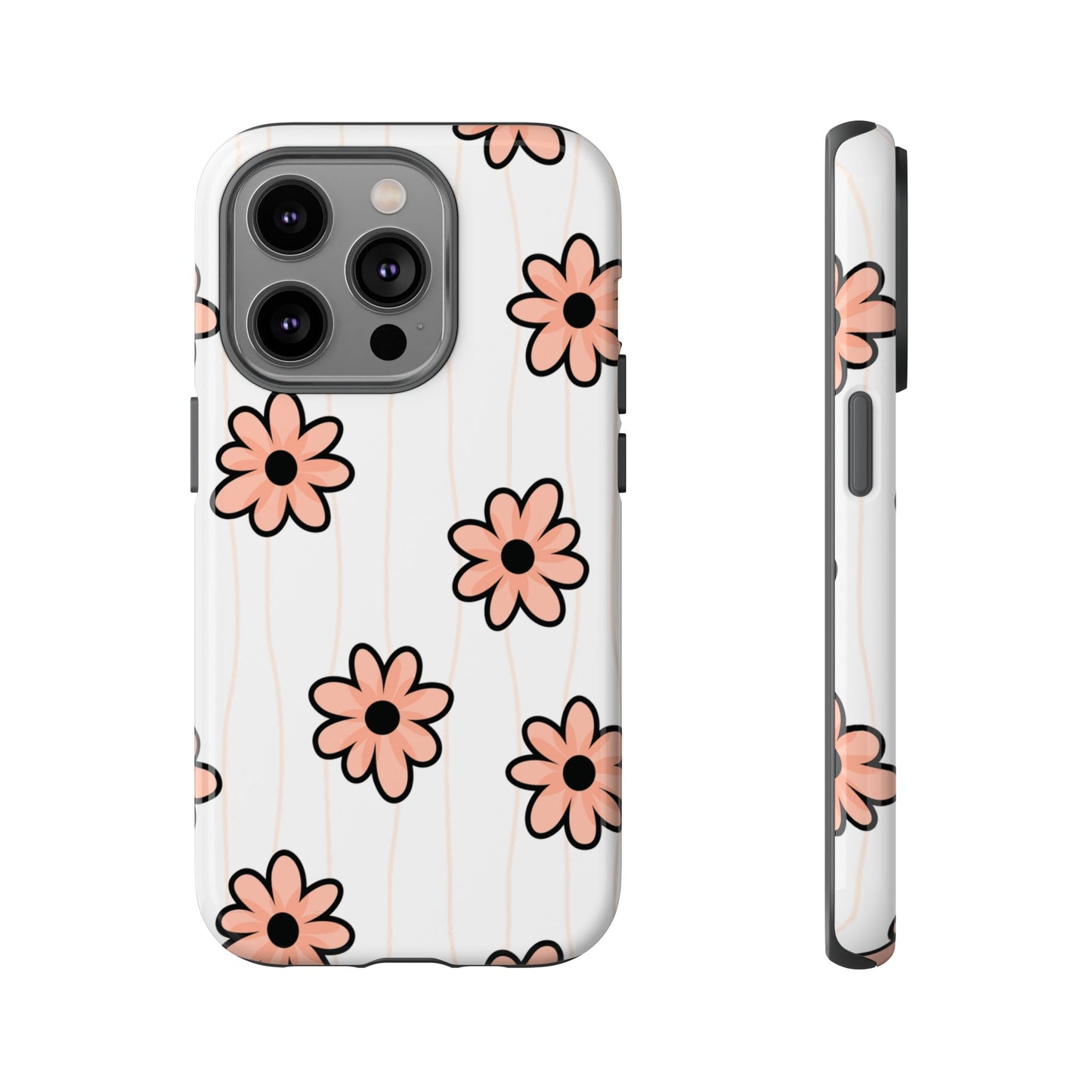 Pink Flowers Protective Phone Case