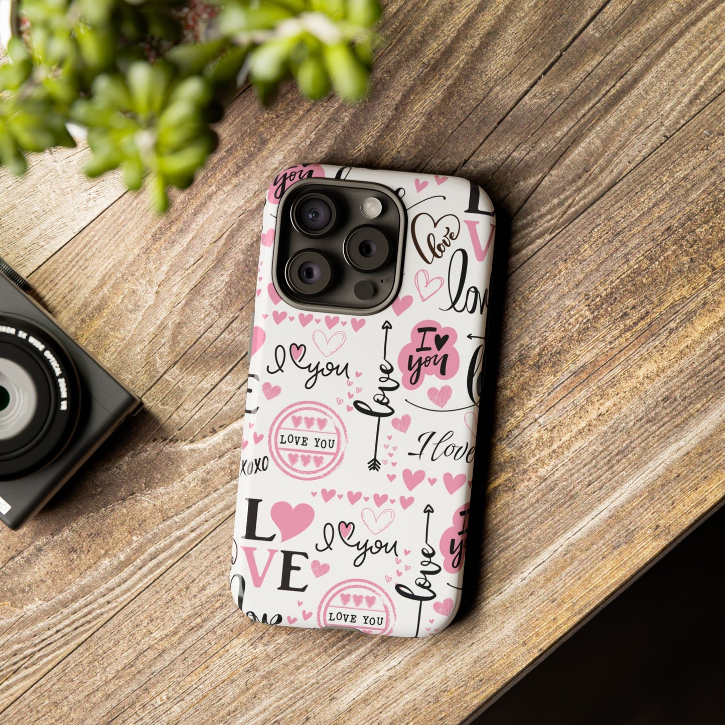 Valentine Love Pink Protective Phone Case for Iphone, Samsung and Google Devices