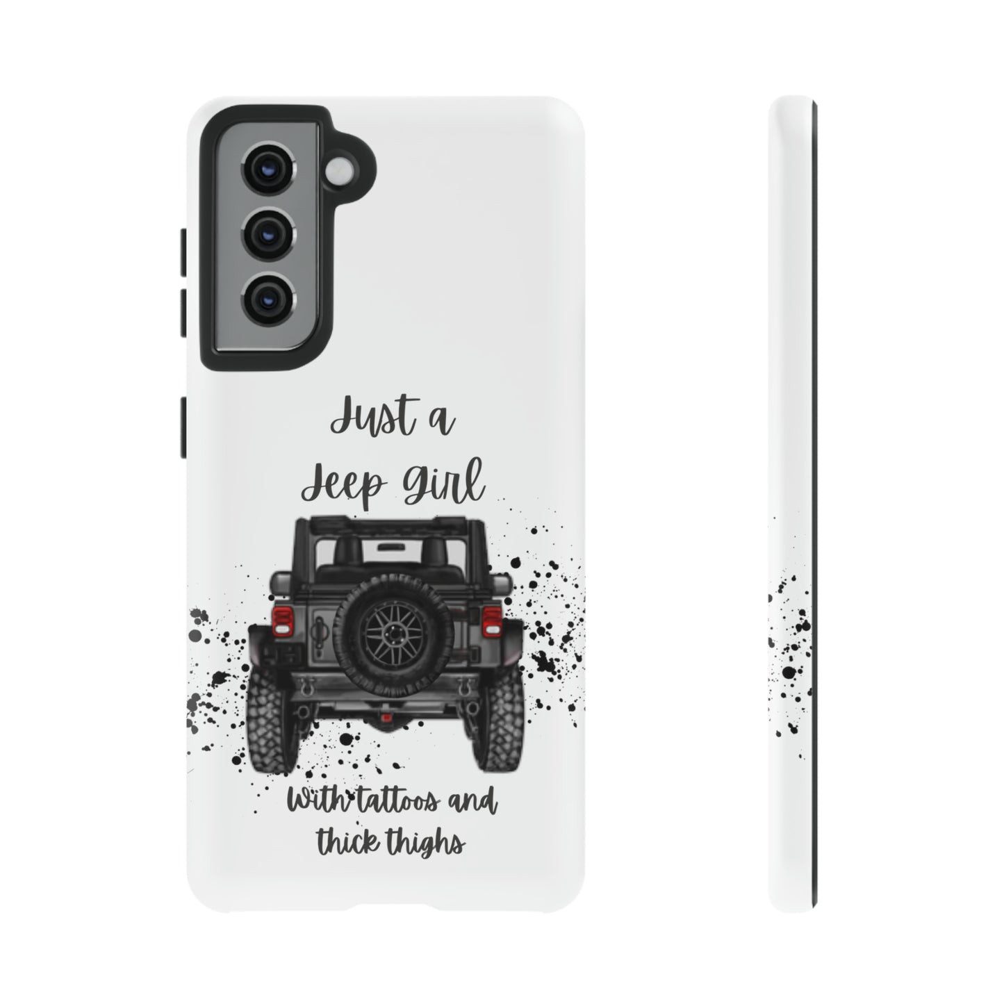 Off Road Girl with Tattoos and Thick Thighs Grey Protective Phkne Case