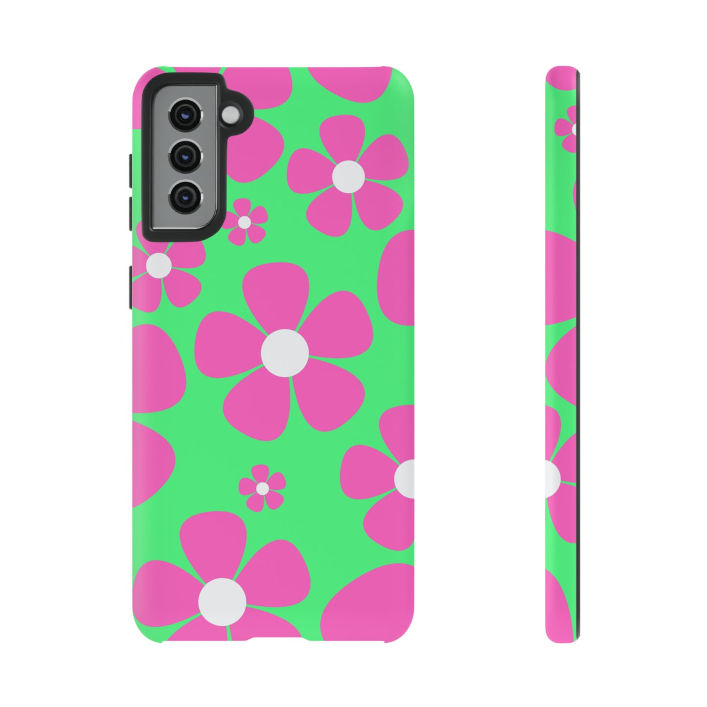 Green with pink flowers protective case