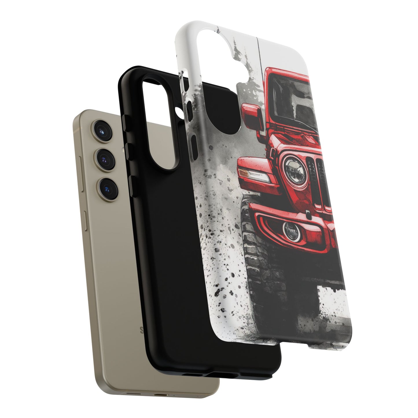 Off Road Love Red Wrangler Protective Phone Case for Iphone, Samsung and Google Phones