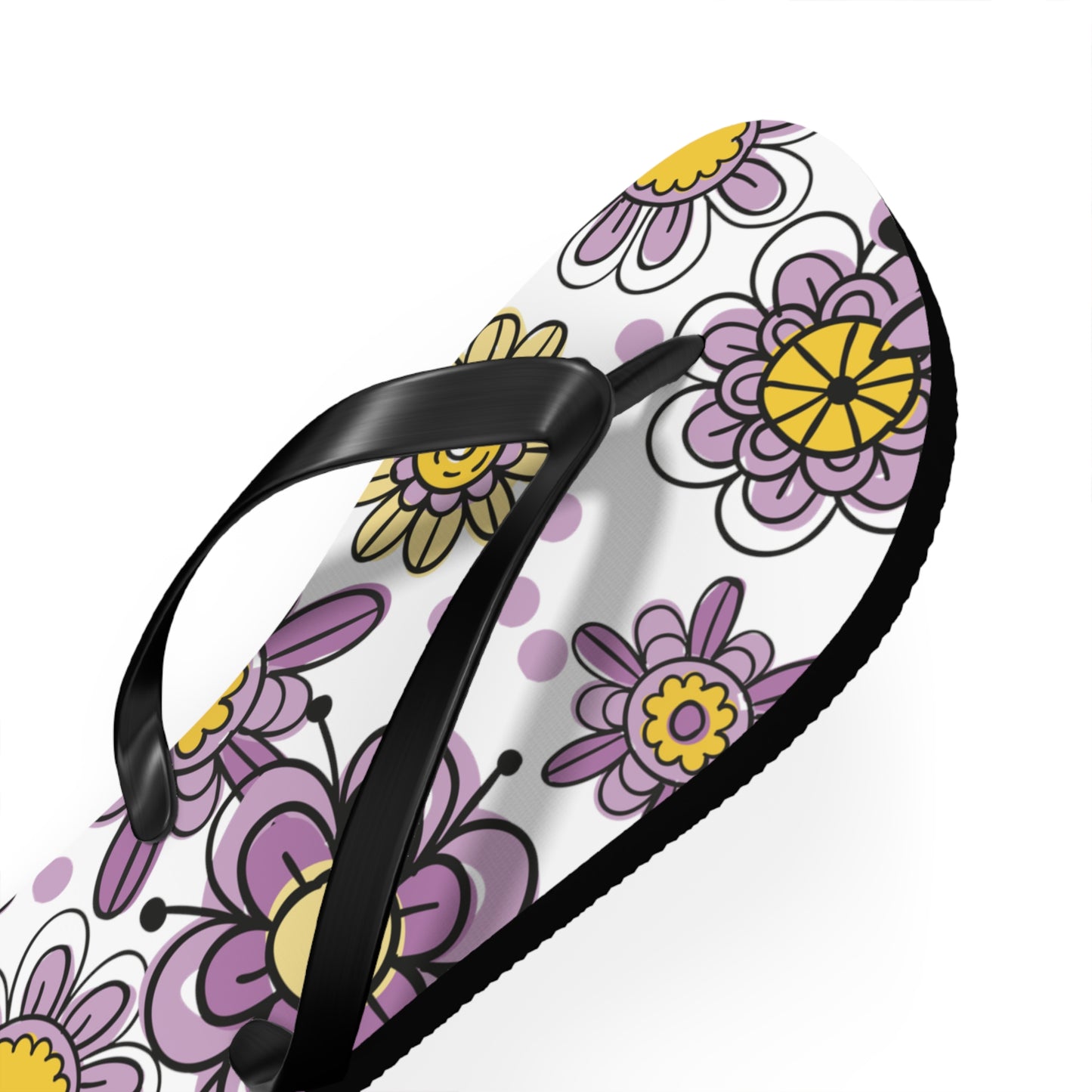 Purple Flower Summer Flip Flops