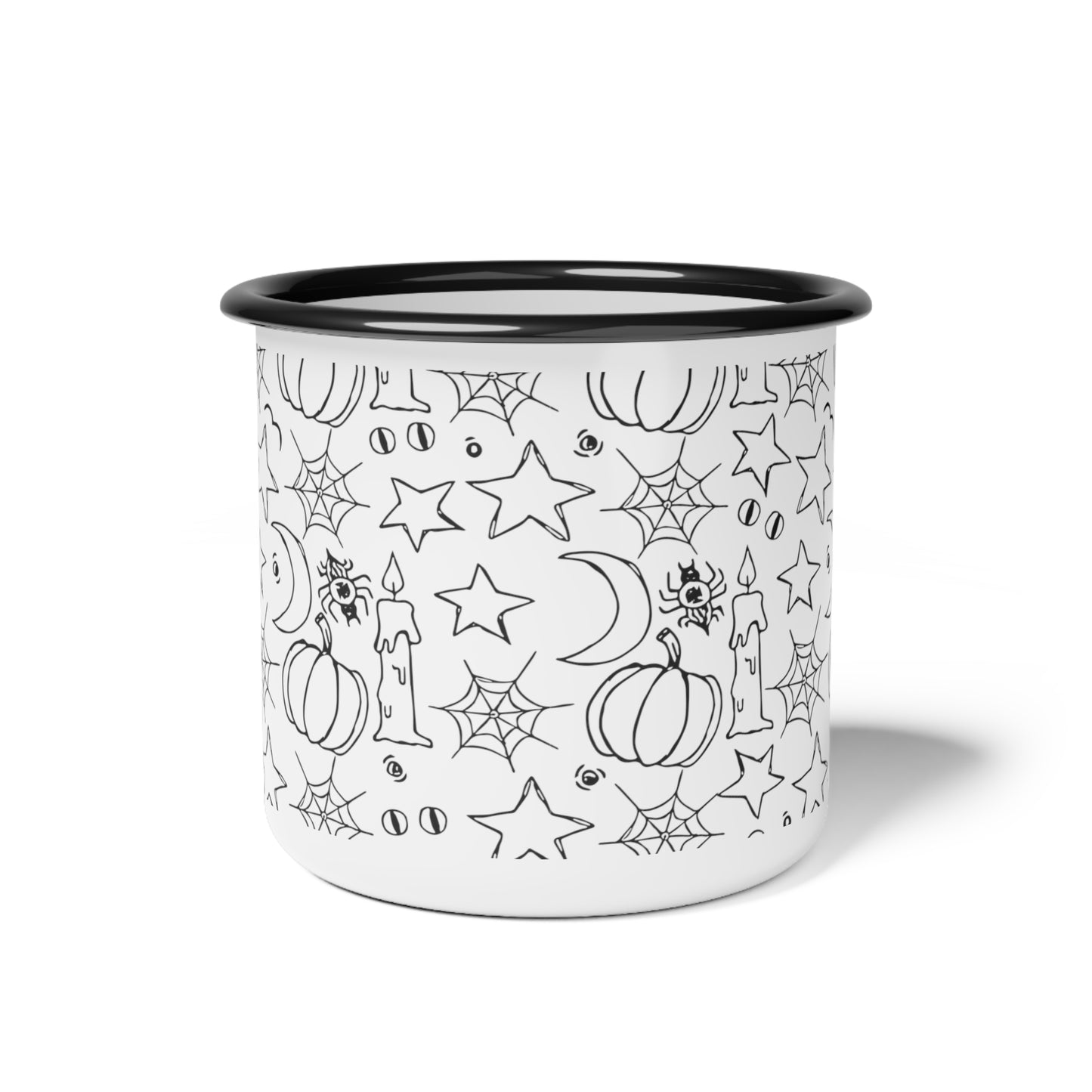 Halloween Sketches Enamel Camp Cup