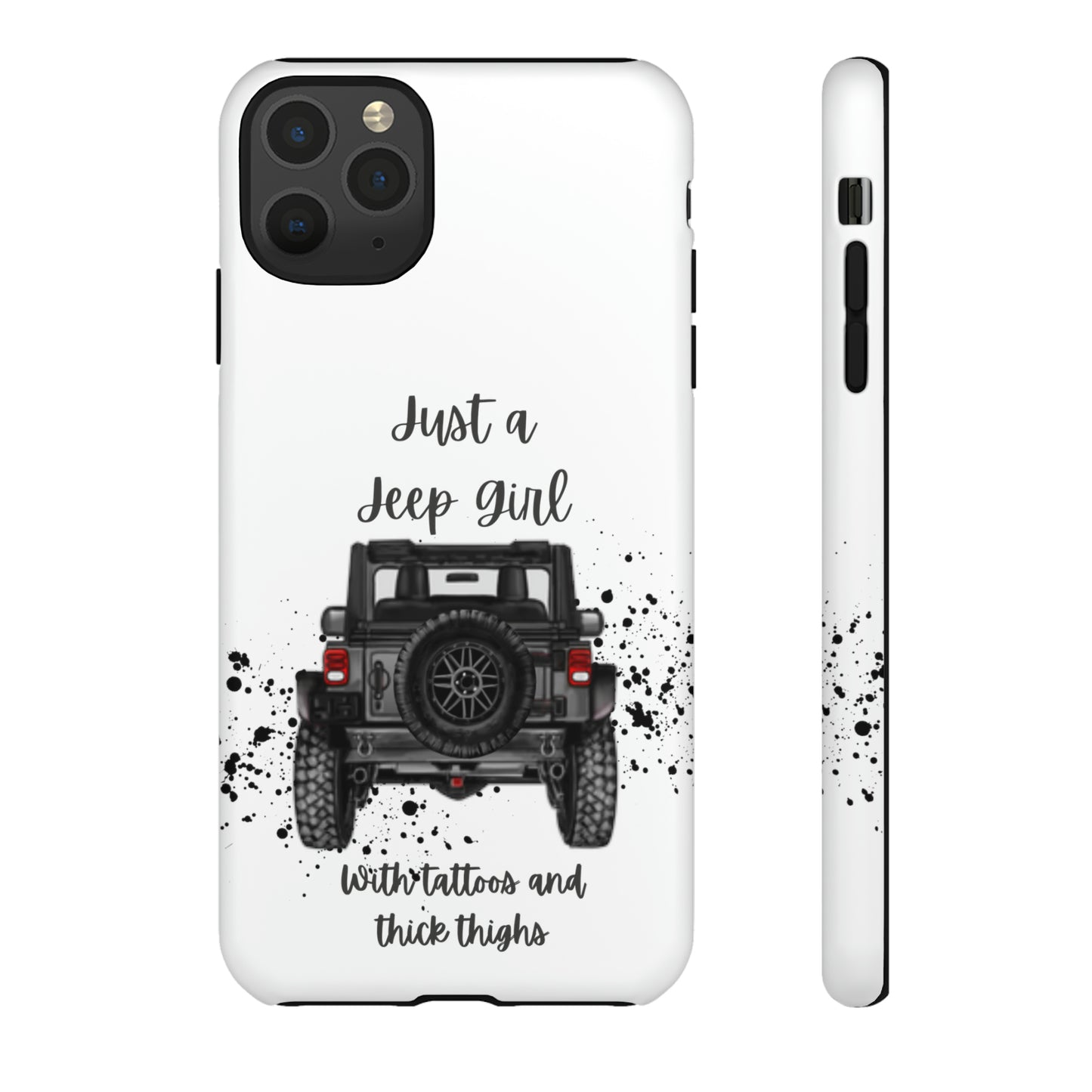 Off Road Girl with Tattoos and Thick Thighs Grey Protective Phkne Case